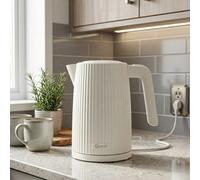 Home Luxe Interiors Electric Kettle - 1.5L Cream Grooved Design Rapid Boil 3000W