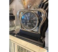 Home Luxe Interiors Hollywood Crown Mantle Clock Silver