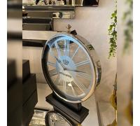 Home Luxe Interiors Hollywood Round Mantle Clock Roman Numerals