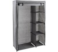 Home Luxe Interiors Middle Sized Non-Woven Grey Canvas Wardrobe With Shelves