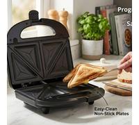 Home Luxe Interiors Progress Mellow 2-Slice Sandwich Maker - 750W Non-Stick Toaster, Blue