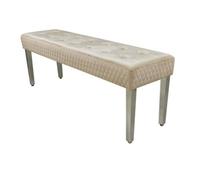 Home Luxe Interiors Quilted Mink Brushed Velvet Silver Legs Long Dining Bench