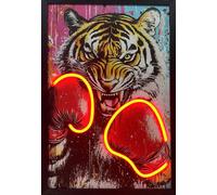 Home Luxe Interiors Raging Tiger Boxing Neon Led Wall Art 40 X 60 Cm