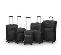 Home Luxe Interiors Sunrise Bags 5-Piece Trolley Luggage Set Lightweight Black Suitcases