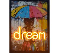 Home Luxe Interiors Umbrella Parasol Dream Neon Led Wall Art 40 X 60 Cm