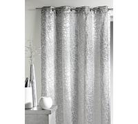 Home Maison - Jacquard Curtain with Vertical Stripes and Print - Polyester - 8 Eyelets Diameter 4 cm - Blackout for Living Room, Bedroom, Office - 140 x 240 cm - Orange Red