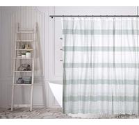 Home Maison Marguerite Striped Shower Curtain, 72x72, White-Grey