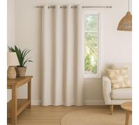 Home Maison QABANE 100% Blackout Curtain with Eyelets for Bedroom, Living Room, Office, 140 x 180 cm, Polyester, Beige