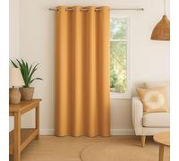 Home Maison QABANE 100% Blackout Curtain with Eyelets for Bedroom, Living Room, Office, 140 x 180 cm, Polyester, Ochre Yellow