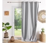 Home Maison Thermal Blackout Curtain Winter Summer 140 x 260 cm Grey with Eyelets and Removable Lining