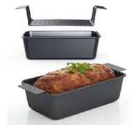 Home Markt24 Non-Stick Loaf Tin 31 x 15 x 8 cm with Removable Perforated Insert - Carbon Steel Bread Baking Mould for Bread, Meat Cheese, Pate and Cakes - Deep Baking Mould with Lift Insert