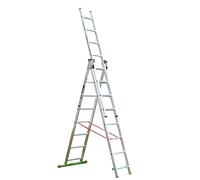 Home Master® 3 Section Combination Ladder | A-Frame, Extension Ladder, Step Ladder | Lightweight Aluminium | Stabiliser Bar | 150kg Weight Rating | EN131 Certified (8 Rung)