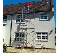 Home Master DIY Scaffold Tower | Aluminium at-Home Scaffolding | 150kg Load Capacity, Quick Assembly, Trapdoor Platform | 7m