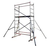 Home Master DIY Scaffold Tower | Aluminium at-Home Scaffolding | 150kg Load Capacity, Quick Assembly, Trapdoor Platform | 4m + 4 Outriggers