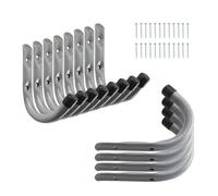 Home Master Hardware 12 Pack 4-Inch Heavy Duty Garage Storage Wall Hooks, Steel J Utility Hooks for Hanging Ladders, Tools, Bikes, Grey