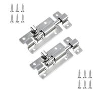HOME MASTER HARDWARE Barrel Bolt Latch, 3 Inch 2-Pack Sliding Door Lock Latch, Heavy Duty Door Locks for Bedrooms,Stainless Steel Bolt