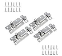 HOME MASTER HARDWARE Barrel Bolt Latch, 3 Inch 4-Pack Sliding Door Lock Latch, Heavy Duty Door Locks for Bedrooms, Stainless Steel Bolt
