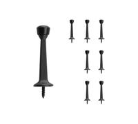 HOME MASTER HARDWARE Heavy Duty 3 in Solid Rigid Door Stop Door Stoppers Door Stops Matte Black 8 Pack w/Rubber Tip