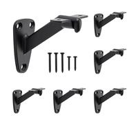 Home Master Hardware Heavy Duty Decorative Handrail Bracket Matte Black 6 Pack (Matte Black)