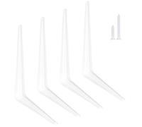 HOME MASTER HARDWARE Heavy Duty Metal Floating Shelf Brackets,8x10 Inch White L-Shaped Shelf Supports for Warehouse Garage and Workshop,Wall Anchors and Screws（4Pack）