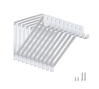 HOME MASTER HARDWARE Heavy Duty Shelf Rod Support Bracket Wall Mounted Shelf Supports Closet Brackets White with Screws 10-Pack