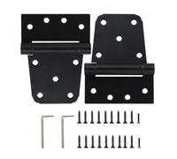 HOME MASTER HARDWARE Self-Closing Spring Gate Hinge 3-1/2" Heavy Duty Automatic T Hinges Steel Black Finish with Screws 2-Pack for Wood Fence Gate Vinyl Shed Door