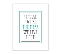 Home Mess Excuse White Canvas Wall Art Print