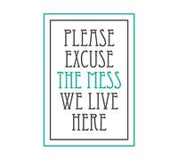Home Mess Excuse White Large Canvas Wall Art Print