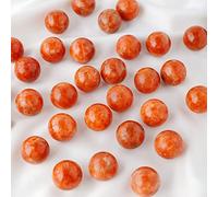 Home Mini Natural Crystal Sunstone Ball Polished Gemstone Non-Porous Loose Beads Reiki Quartz Divination Fish Tank Home Decoration (Color : 3pcs, Size : 18-20mm)