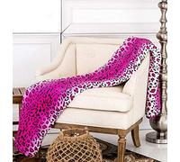 Home Must Haves Zebra Giraffe Safari Animal Print All Season Extra Soft Warm Sofa Couch Throw Bed Blanket Queen/King Size, Pink Leopard, Polyester