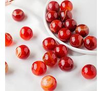 Home Natural 20mm Red Agate Crystal Ball Carnelian Spheres No Hole DIY Jewelry Design Fish Tank Ornament Crystal Decor (Color : 3pcs, Size : 20mm)