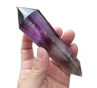 Home Natural Amethyst Crystal 24 Surfaces Double Points Pretty Violet Purple Amethyst Quartz Wand Point 1pcs (Size : 13-15cm)