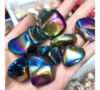 Home Natural Angel Aura Crystal Quartz Tumbled Stones Color Titanium Electroplate Gravel Stones for Christmas Decoration (Color : Rainbow, Size : Approx 2-3cm)
