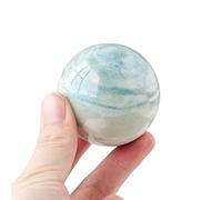Home Natural Blue Quartz Yaran Grain Stone Crystal Sphere Magic Ball Display Stand Desktop Ornaments (Color : Yaran Grain, Size : 5-.5.5cm)