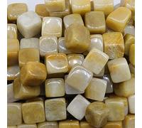 Home Natural Crystal Cube Amethyst Rose Quartz Reiki Polished Aquarium Seven Decoration Collection Gift (Color : Yellow Jade, Size : 16-18mm)