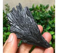 Home Natural Feather Black Tourmaline Crystal Gem Home Office Decoration Sample Reiki (Size : 110-120g)