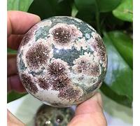 Home Natural Green Cherry Blossom Agate Crystal Quartz Ball Reiki 1pcs (Size : 50-60mm)