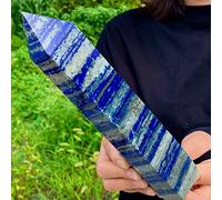 Home Natural Lapis Lazuli Column Crystal Quartz Specimen Home Office Decoration GiftsMineral Aura Degaussing Furnishings (Size : 700-800g)