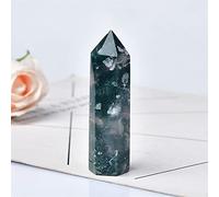 Home Natural Moss Agate Crystal Point Stone Green Water Plant Agate Hexagonal Prisms Obelisk Wand Ornaments DIY Gift 1PC (Size : 61-70mm)