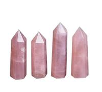 Home Natural Rose Quartz Crystal Powder Crystal Hexagonal Column Crystal Point Wand Crystal 1PC (Size : Purple)