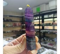 Home Natural Seven Colorful Fluorite Little Column Crystal Home Office Decoration Craft Gifts 90-110mm (Size : 1pc)