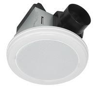 Home Netwerks Decorative Extractor Fan with LED Light, 80 CFM Ceiling Mount, Bluetooth Stereo Speaker, Bathroom Extractor Fan with LED Light, White