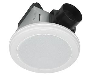 Home Netwerks Decorative Extractor Fan with LED Light, 80 CFM Ceiling Mount, Bluetooth Stereo Speaker, Bathroom Extractor Fan with LED Light, White