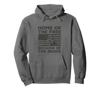 Home Of The Free Because Of The Brave Military Veteran Pullover Hoodie