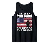 Home of The Free Because of The Brave Military Veteran Tank Top