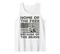 Home of The Free Because of The Brave Military Veteran Tank Top