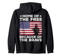 Home Of The Free Because Of The Brave Military Veteran Zip Hoodie