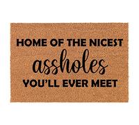 Home Of The Nicest Aholes You'Ll Ever Meet Funny Welcome Mat Super Absorbent Door Mat Stylish Floor Mats For Indoor Dogs Outdoor 40 X 60Cm