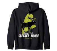 Home Of The Specter Moose Maine State American Cryptid Funny Zip Hoodie