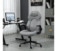 Vinsetto High-Back Home Office Chair w/ Flip Up Armrests Swivel Seat Light Grey